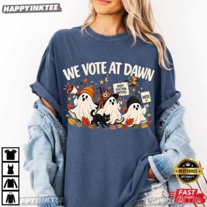 Ghost We Vote At Dawn Political Halloween Voting T Shirt (2)