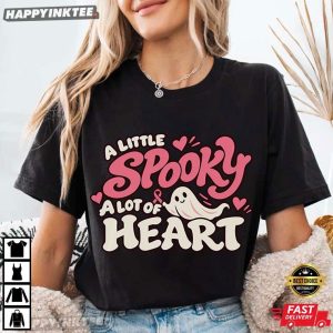 A Little Spooky A Lot of Heart Breast Cancer Halloween T Shirt (4)