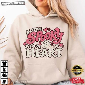 A Little Spooky A Lot of Heart Breast Cancer Halloween T Shirt (3)