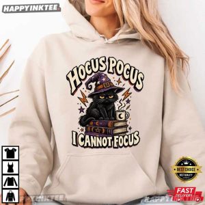Hocus Pocus I Can't Focus Funny Magician Cat ADHD T Shirt (3)