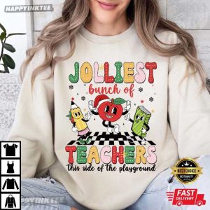 Jolliest Bunch Of Teachers Christmas Gift T Shirt (2)