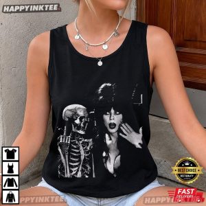 Elvira Skull Middle Finger 80s Horror TV Movie T Shirt (1)