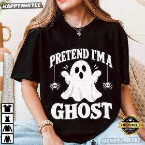 Pretend Im A Ghost Funny Lazy Halloween Costume T Shirt (4)