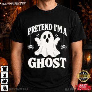 Pretend Im A Ghost Funny Lazy Halloween Costume T Shirt (1)