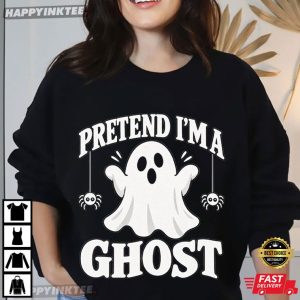 Pretend Im A Ghost Funny Lazy Halloween Costume T Shirt (2)