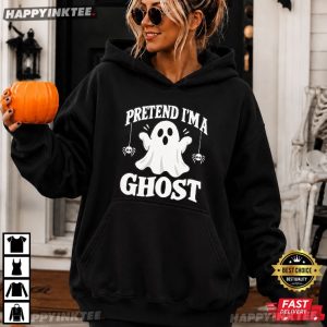 Pretend Im A Ghost Funny Lazy Halloween Costume T Shirt (3)