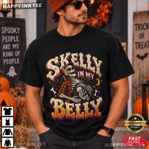 Skelly In My Belly Skeleton Dad Halloween Pregnancy for Men T Shirt (1)