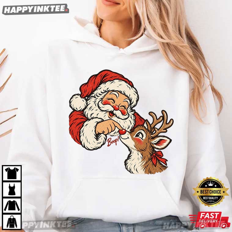 Santa Reindeer Boop Cute Christmas Holiday Graphic T-Shirt Santa Reindeer Boop Cute Christmas Holiday Graphic T-Shirt