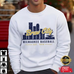 Brew City Skyline Milwaukee Baseball Fan Gift T Shirt (2)