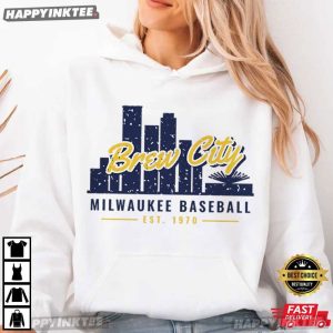 Brew City Skyline Milwaukee Baseball Fan Gift T Shirt (3)