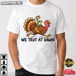 Frog Turkey Trot We Trot At Dawn Thanksgiving Running T Shirt (4)