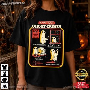 Know Your Ghost Crimes Retro Halloween Graphic T Shirt (4)