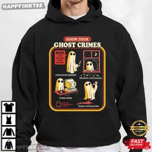 Know Your Ghost Crimes Retro Halloween Graphic T Shirt (2)