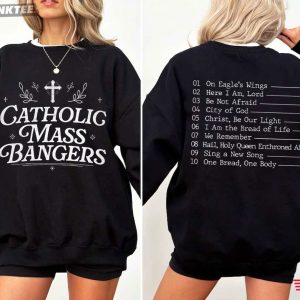 Catholic Mass Bangers Typography Christian Hymn List T Shirt (3)