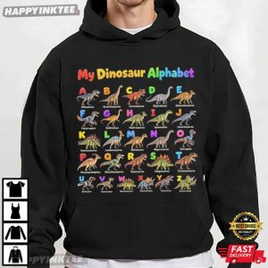 Dinosaur Alphabet Kids Dinosaur Names Educational Dino Gift T Shirt (4)