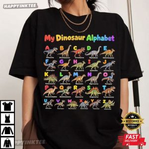 Dinosaur Alphabet Kids Dinosaur Names Educational Dino Gift T Shirt (1)