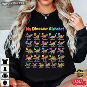 Dinosaur Alphabet Kids Dinosaur Names Educational Dino Gift T Shirt (2)