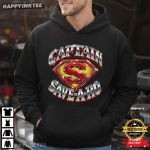 Captain Save A Ho Retro Superhero Meme Graphic T Shirt (4)