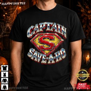 Captain Save A Ho Retro Superhero Meme Graphic T Shirt (3)