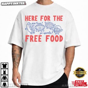 Here For The Free Food Cute Doodles Funny Football T Shirt (4)