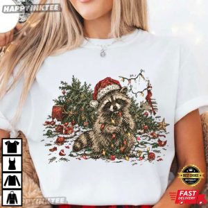 Christmas Raccoon Feral And Festive Winter Holiday Gift T Shirt (1)