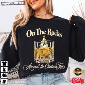 On The Rocks Around The Christmas Tree Funny Bourbon Lover Gift T Shirt (2)