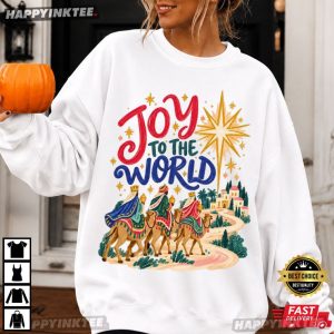 Joy To The World Three Wise Men Christian Christmas T Shirt (2)