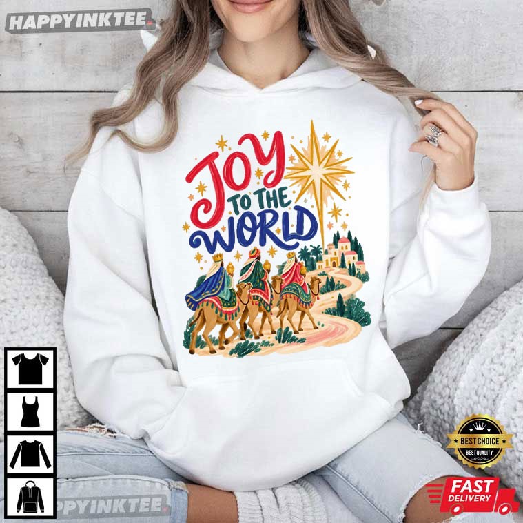 Joy To The World Three Wise Men Christian Christmas T-Shirt Joy To The World Three Wise Men Christian Christmas T-Shirt