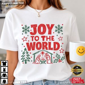 Joy To The World Christian Religious Christmas Holiday T Shirt (1)