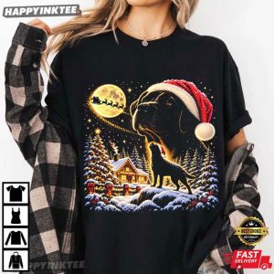 Black Labrador Howling Christmas Animal Lover T Shirt (4)