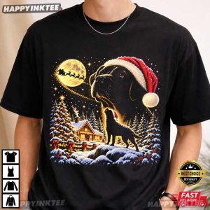 Black Labrador Howling Christmas Animal Lover T Shirt (2)