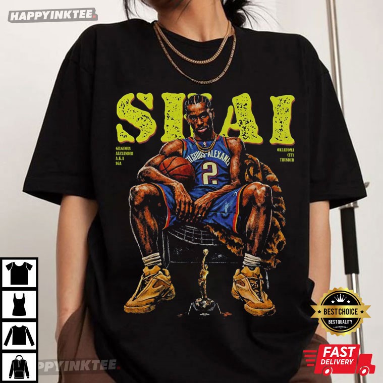Shai Gilgeous-Alexander OKC Thunder Basketball Graphic T-Shirt Shai Gilgeous-Alexander OKC Thunder Basketball Graphic T-Shirt