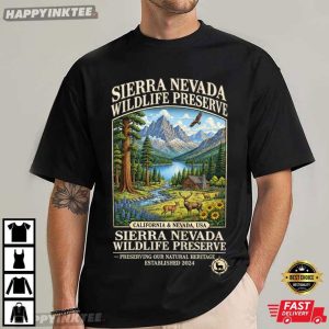Sierra Nevada Wildlife Preserve Mountain Landscape T Shirt (4)