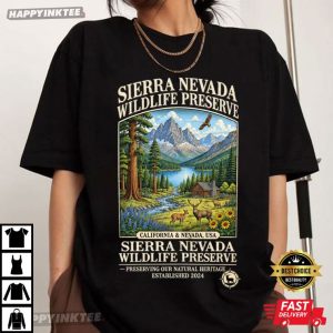 Sierra Nevada Wildlife Preserve Mountain Landscape T Shirt (1)