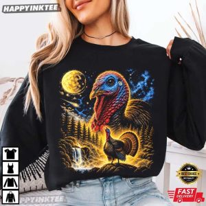 Turkey Howling To The Moon Funny Thanksgiving T Shirt (2)