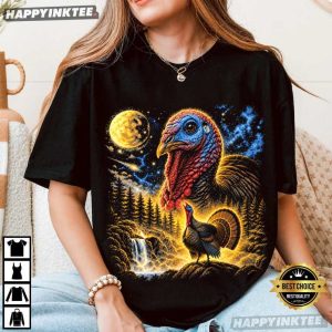 Turkey Howling To The Moon Funny Thanksgiving T Shirt (3)
