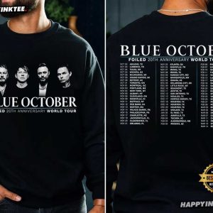 Blue October Foiled 20th Anniversary World Tour Rock Music T Shirt (4)