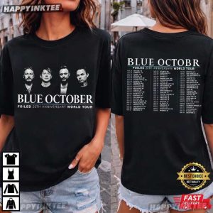 Blue October Foiled 20th Anniversary World Tour Rock Music T Shirt (2)