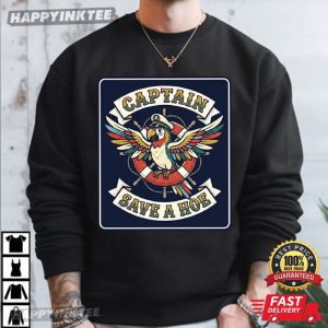 Captain Save A Hoe Pirate Parrot Nautical Lifebuoy Funny T Shirt (2)