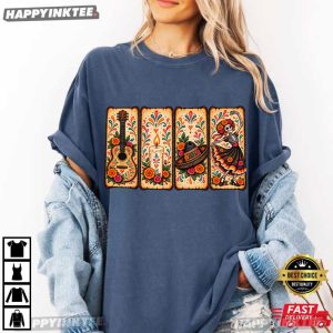 Day Of The Dead Dia De Los Muertos Mexican Folk Art T Shirt (4)