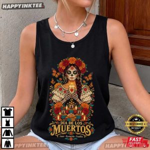Dia De Los Muertos La Catrina Sugar Skull Mexican Culture T Shirt (4)