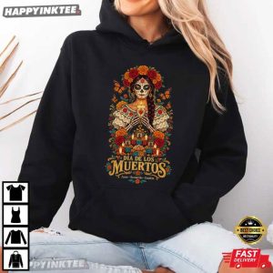 Dia De Los Muertos La Catrina Sugar Skull Mexican Culture T Shirt (3)