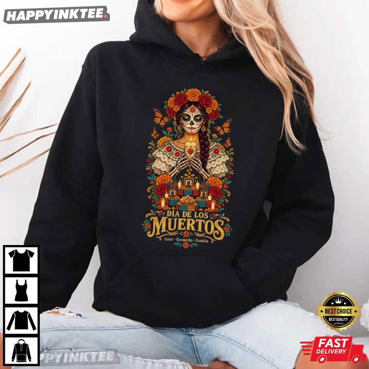 Dia De Los Muertos La Catrina Sugar Skull Mexican Culture T-Shirt Dia De Los Muertos La Catrina Sugar Skull Mexican Culture T-Shirt