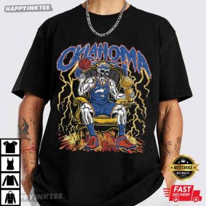Oklahoma City Thunder Skull Gift For Fan Basketball T Shirt (4)