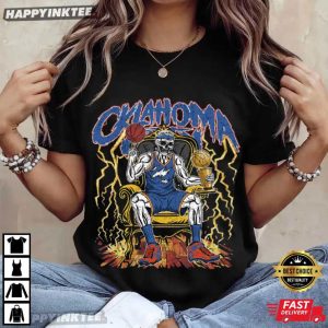Oklahoma City Thunder Skull Gift For Fan Basketball T Shirt (1)