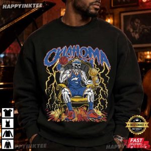 Oklahoma City Thunder Skull Gift For Fan Basketball T Shirt (2)