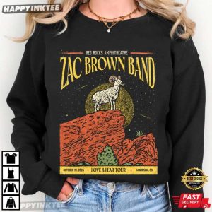 Zac Brown Band Red Rocks Amphitheatre Country Music Graphic T Shirt (2)