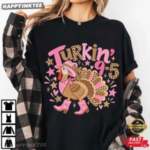 Turkin 9 To 5 Leopard Western Thanksgiving T Shirt (4)