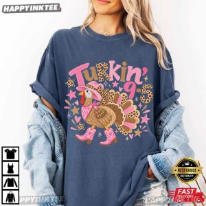 Turkin 9 To 5 Leopard Western Thanksgiving T Shirt (1)