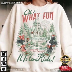 Oh What Fun It Is To Ride Mickey Minnie Mouse Christmas T Shirt (4)